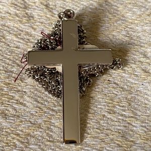 Large Sterling Latin Cross Medallion Necklace